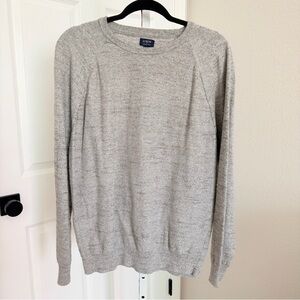 J.Crew Raglan Budded Crewneck‎ Sweater Heather Gray Men's Size Large